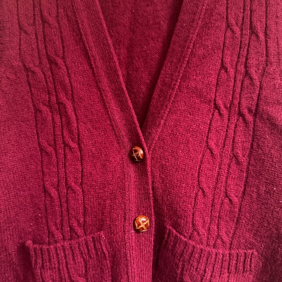🎄100% Wool Vintage Burgundy Sweater Vest - Picture 4 of 6
